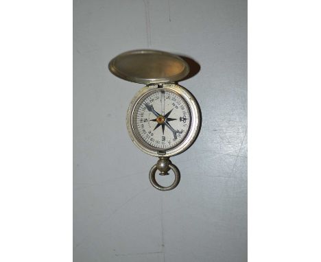 Pocket compass, in base metal case marked US