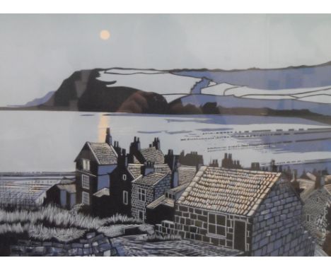 'Robin Hood's Bay' Will Taylor limited edition screen print signed in pencil,50 x 63 cm 