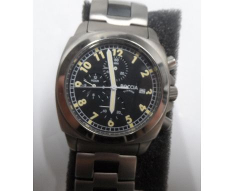 Boccia "Titanium" gents stainless steel strapped wristwatch in original metal Boccia box 