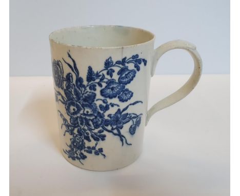 Large 18thC Caughley mug, circa 1775 (a/f) 