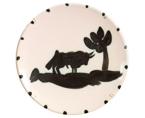 Pablo Picasso (1881-1973)Bull Under the Tree (1952)ceramic plate - edition of 500stamped by Madoura 19cm diameter19 x 19cm (7