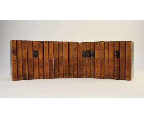 SWIFT, Jonathan, Works. 12mo, 24 volumes 1803. Portrait frontis in volume 1. Contemporary half calf, firm but a little rubbed