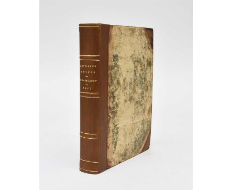 MILITARY MANUSCRIPT. A Practical Course of Artillery by G Warburton. Royal Military Academy, 1833. Small 4to, Pp xii, 307. Wr
