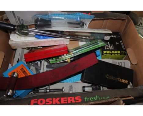 A box of mostly hand tools 