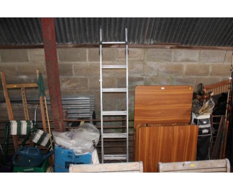 An aluminium step ladder 