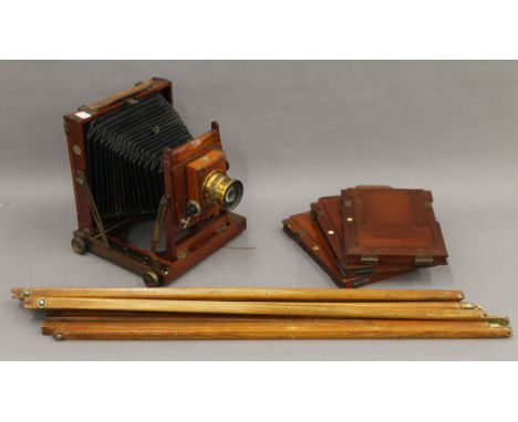 A Tella Camera Co Thornton Picard triple extension with Thornton Picard lens, three plates and a tripod.