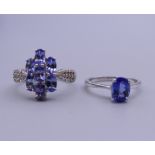 An 18 K white gold ring (ring size L), 2.