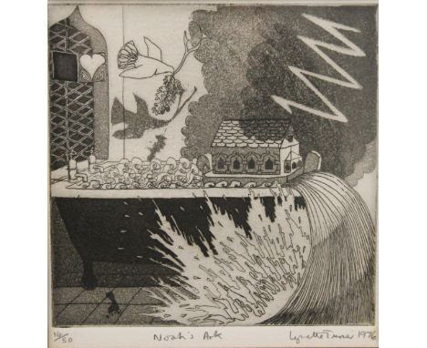 LYNETTE TURNER, Noah's Ark, limited edition print, numbered 14/50, signed and dated 1976, framed and glazed. 19 x 20 cm. 