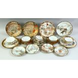 A GOOD JAPANESE SATSUMA EGGSHELL PORCELAIN TEA SET, each piece finely painted with various scenes