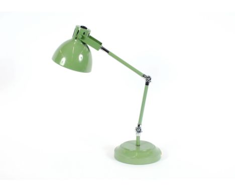 A 1970's chrome and green Angle Poise style lamp