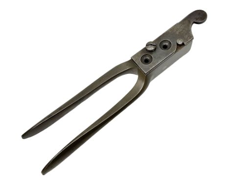 Adams Patent 1851 54-bore revolver bullet mould, stamped REGISTERED R. ADAMS 28 NOV 1851 and 54, the sprue cutter stamped 11;