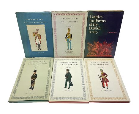 Set of six 1960s books on British Uniforms published by Hugh Evelyn London comprising Cavalry Uniforms of the British Army, U