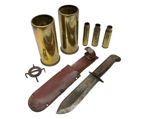 1960s survival knife the 18cm (7") single edged steel blade stamped with the Navy store code 0274/4594 and a broad arrow; two