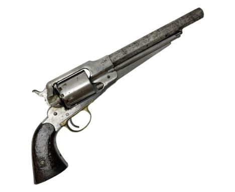Remington Richmond Virginia .44 six-shot army revolver, the 20cm(8") octagonal barrel with ramrod under, brass trigger guard 