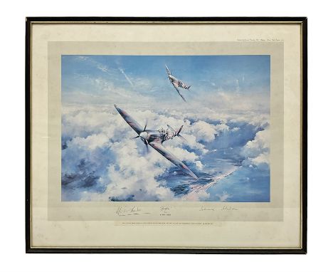 After Robert Taylor, 'Spitfire', a first edition print, signed in pencil by Group Captain Sir Douglas Bader CBE, DSO, DFC and