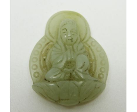 A 19thC Chinese carved jade Buddha, height 5cm&nbsp;