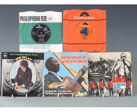 Approximately 40 singles and EPs including The Beatles, Bob Dylan (EP6078), Muddy Waters (NEP44010) and Beggars Purse&nbsp;