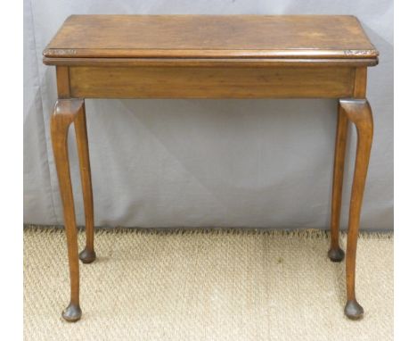 Burr walnut fold over card table, W83 x D40 x H77cm&nbsp;