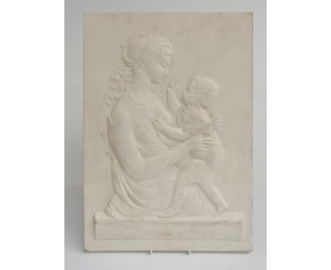Royal Worcester limited edition 149/500 relief moulded plaque 'Mother and Child' designed by Arnold Machin OBE, RA, 36x26cm