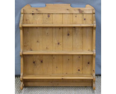 Pine wall mounted or similar shelf unit, width 64cm&nbsp;