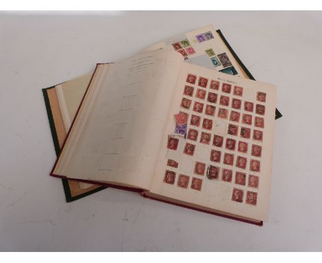 An Imperial stamp album, Great Britain and colonies, includes good range 1d red plate numbers and an album of mainly Commonwe