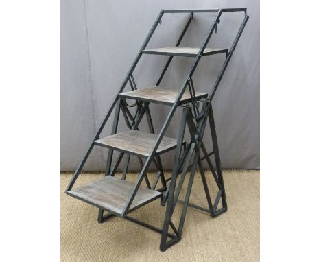 Shop fitting, haberdashery or similar adjustable shelf unit with metal base and frame, W58 x D68 x H153cm&nbsp;