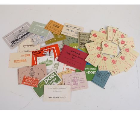 Stamp booklets comprising a selection of Commonwealth and GB 2/- Wilding booklets x 12