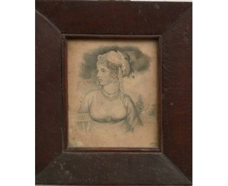 Two 19thC portrait miniatures of gentlemen, both approximately 4.5cm maximum diameter and two prints, one possibly the Duke o