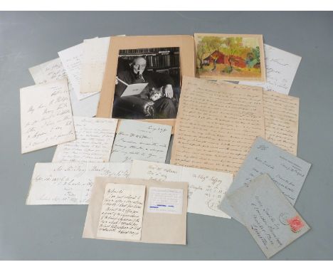 19th Century autograph letters &amp; ephemera including William Wetmore Story, Oliver Wendell Holmes, B. Leader, John Gibson,