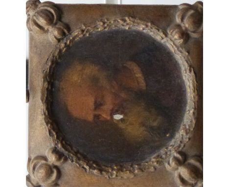 Old Master school, portrait miniature of a bearded gentleman in gilt and moulded frame, width 10.5cm