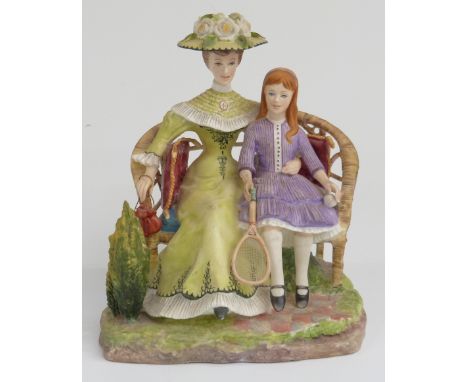 Royal Worcester limited edition&nbsp;223/500&nbsp;figure group Charlotte and Jane, with box and certificate, H16cm
