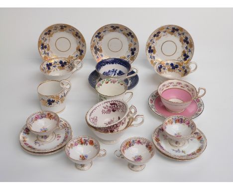 Crown Derby cups and saucers, Vienna style teaware etc