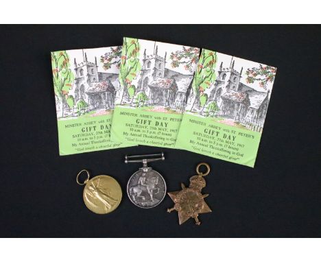 First World War full size British Service medals to include the Victory medal, 1914-15 star and war medal issued to 307 Cpl J