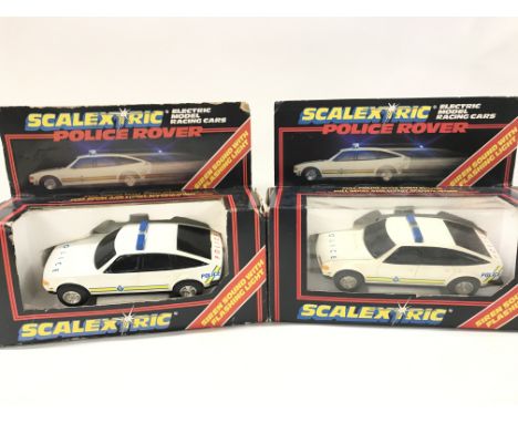 2 Boxed Scalextric Rover Police Cars #C.284.