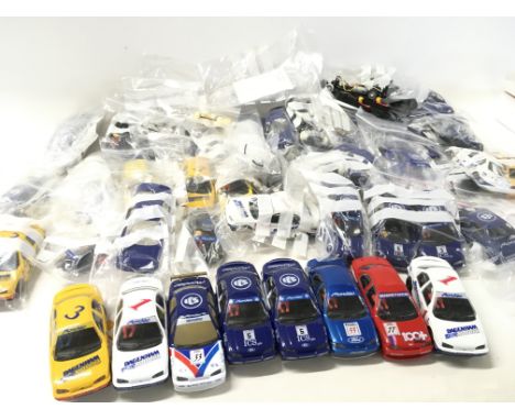 A collection of Scalextric cars and accessories. No reserve