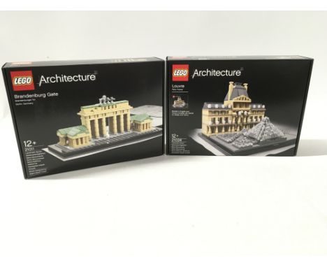 2x sealed boxed Lego Architecture sets includes # 21011. Brandenburg Gate. Also. # 21024. Louvre