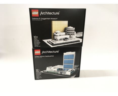 2x sealed boxed Lego Architecture sets includes # 21018 United Nations Headquartersâ€¦.# 21004. Solomon R. Guggenheim Museum.