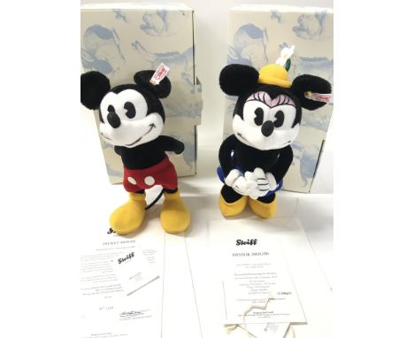 A Boxed Steiff Micky Mouse and A Boxed Minnie Mouse. Limited Editions. Both With Certificates(2).