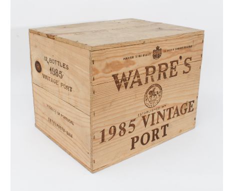 A 12-bottle case of Warre's 1985 vintage port 