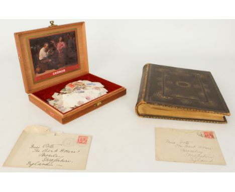 Heraldry: a 19th century gilt tooled morocco leather album by H. Rodriguez of 42 Piccadilly - the first seventeen pages with 