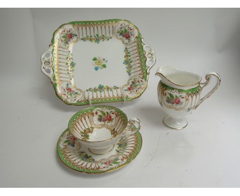 A Royal Worcester highly decorative tea service, incomplete 