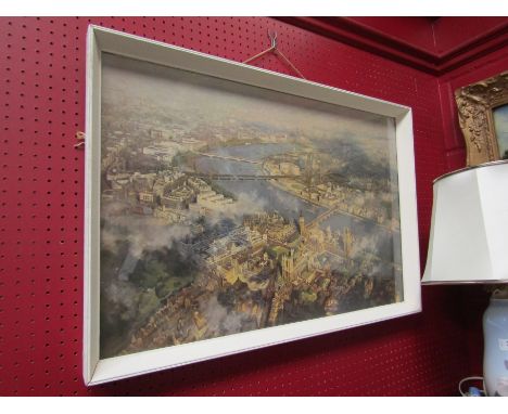 DAVID SHEPHERD: Framed and glazed print of London, 74.5cm x 49cm