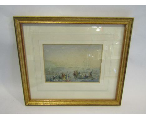 An 1830 Baxter print "Landing of Her Majesty and Prince Albert in Ireland", 10cm x 14.5cm