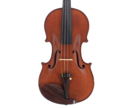 French violin labelled Paul Mangenot, Mirecourt (France), the two piece back of broad curl with similar wood to the sides and