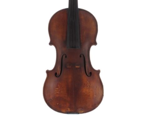 Interesting violin, possibly Italian, labelled Luigi Salsedo, Liutai, fecit Italia, Anno 1925, the two piece back of medium c