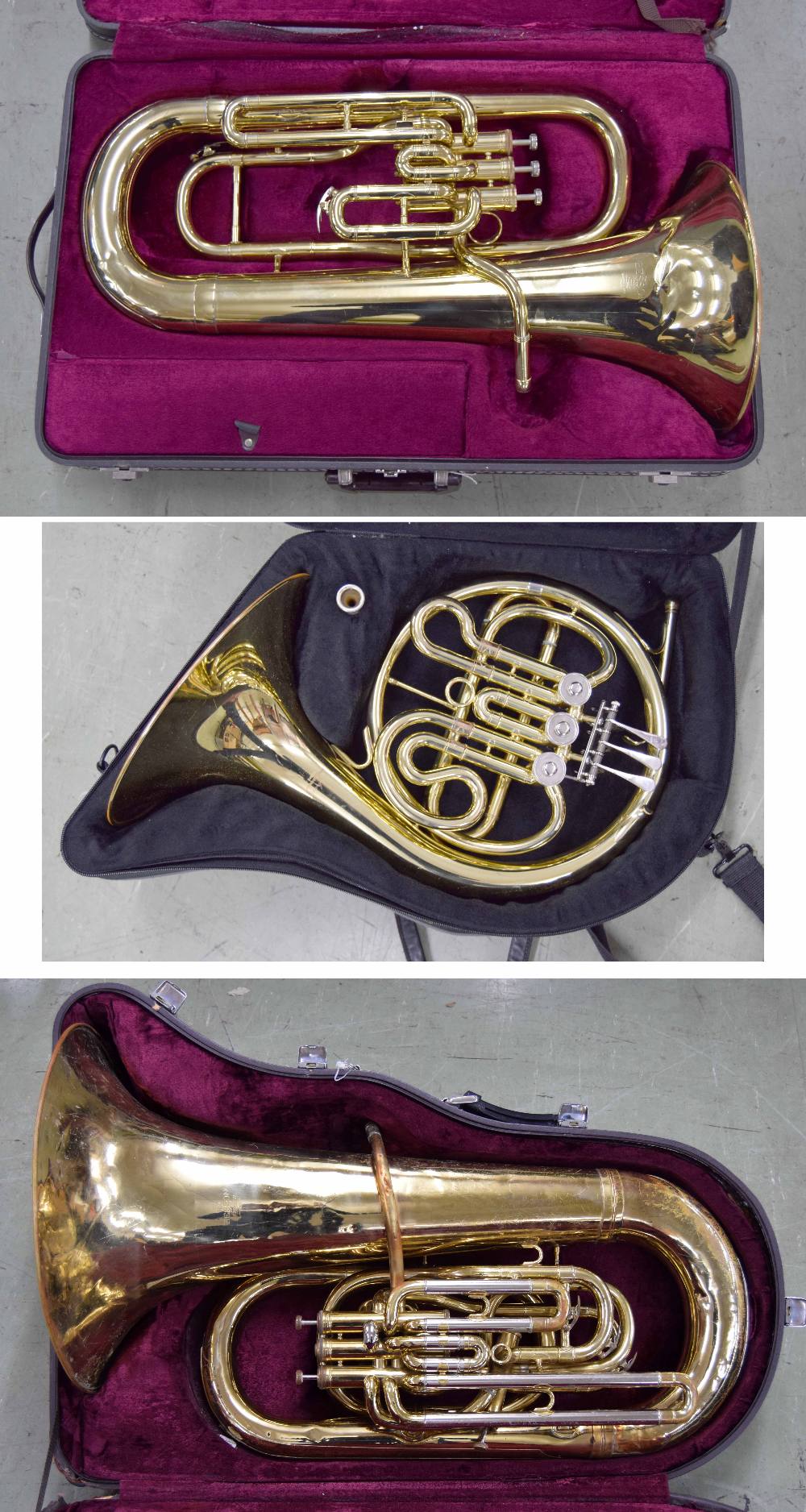 *Besson Sovereign gold lacquered tuba in need of restoration, cased