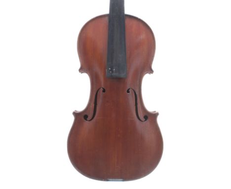 Seven-eighth size violin labelled Valentino Zorzi, Firenze..., the two piece back of broad curl with similar wood to the side