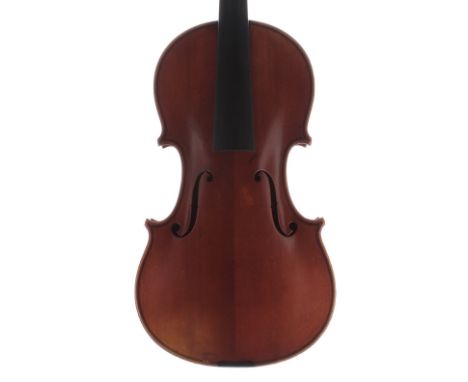 Violin labelled Leon Mougenot, Mirecourt, no. 3474, annee 1930, the two piece back of faint medium curl with similar wood to 