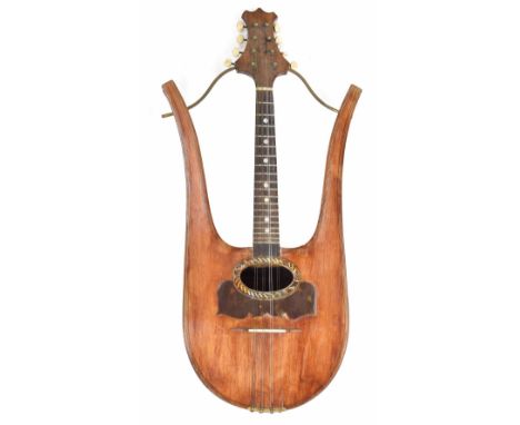 Neapolitan lyre mandolin, by Fratres Calace, Naples, 1897, the rosewood back of bowl form, the table edged with multiple purf