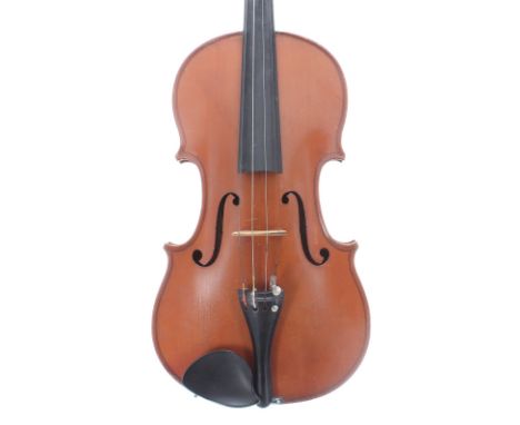 French violin labelled Fourier Magnier, Luthier, Mirecourt 1930, no. 204, 14 1/8", 35.90cm *This violin is sold with a nickel